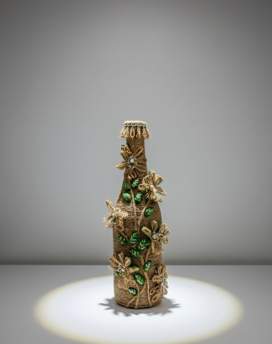 Handcrafted Jute Blooms Twine Wrapped Vase