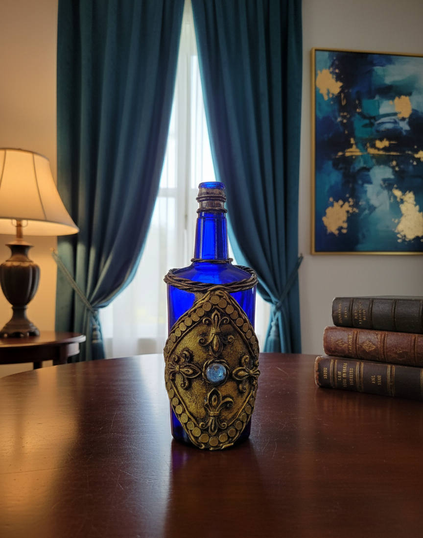 Enchanted Sapphire Elixir Glass Vase