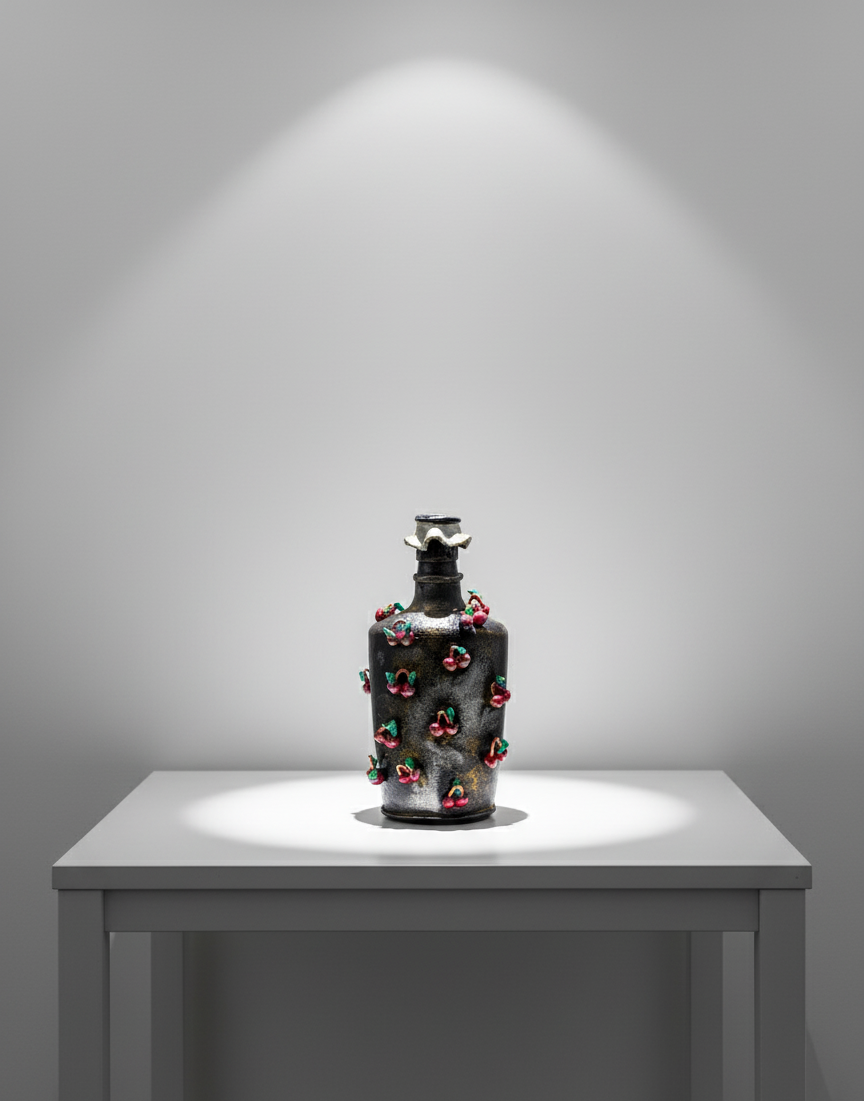 Hand-Sculpted 'Sweet Cherry' Decorative Vase