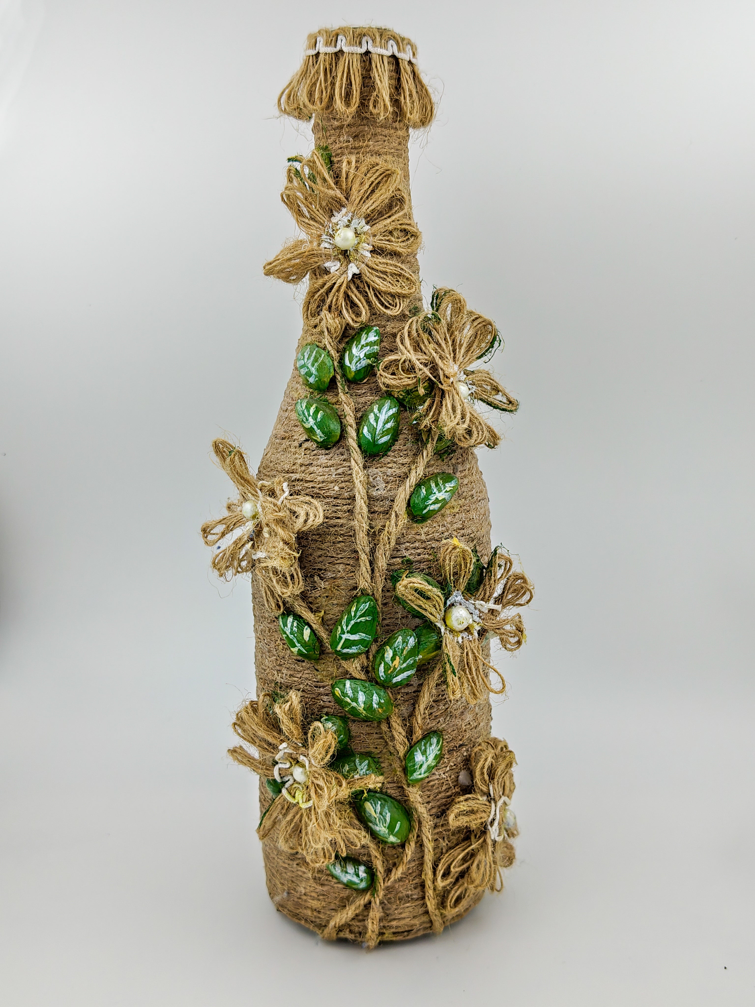 Handcrafted Jute Blooms Twine Wrapped Vase